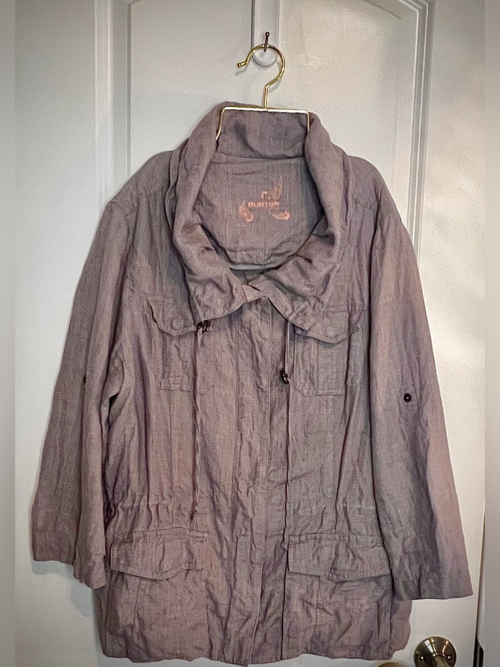 Burton Women’s 100% Linen Light Lavender Utility Jacket Sz M